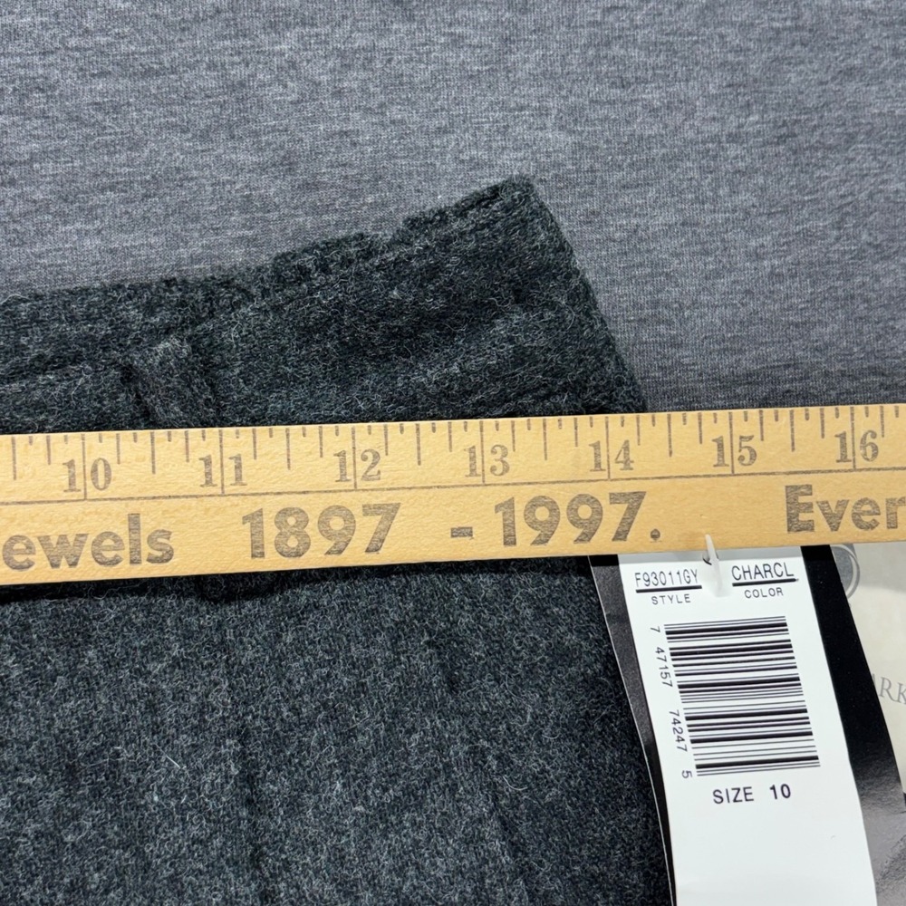 Sag Harbor Pants Womens 10 Wool Blend Pleated Cuffed Charcoal Lined Trousers NEW - Picture 6 of 16